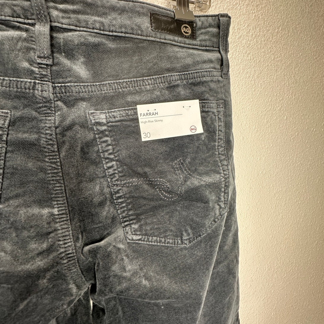 NWT AG Adriano The Farrah Steel Gray High Waist Skinny Velvet Jeans