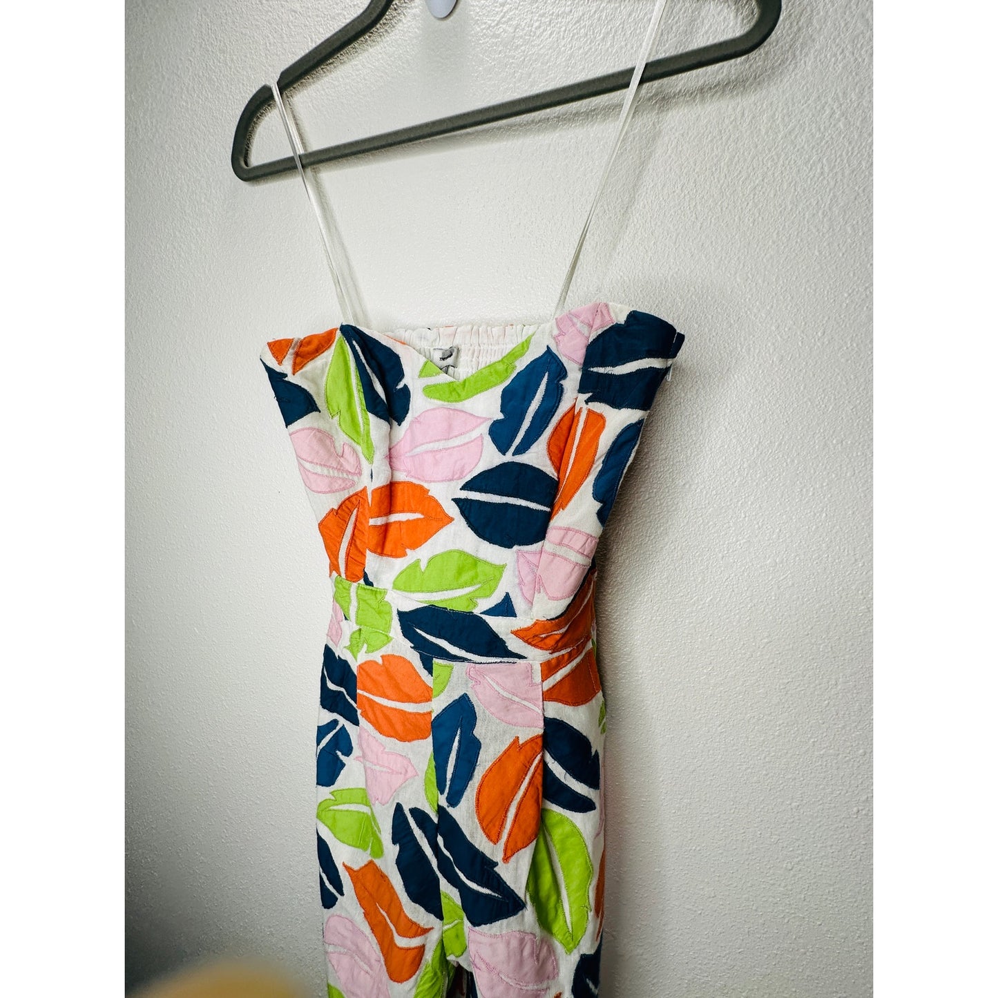 The Odells Ellie Multi-Color Leaf Print Bustier Jumpsuit  2