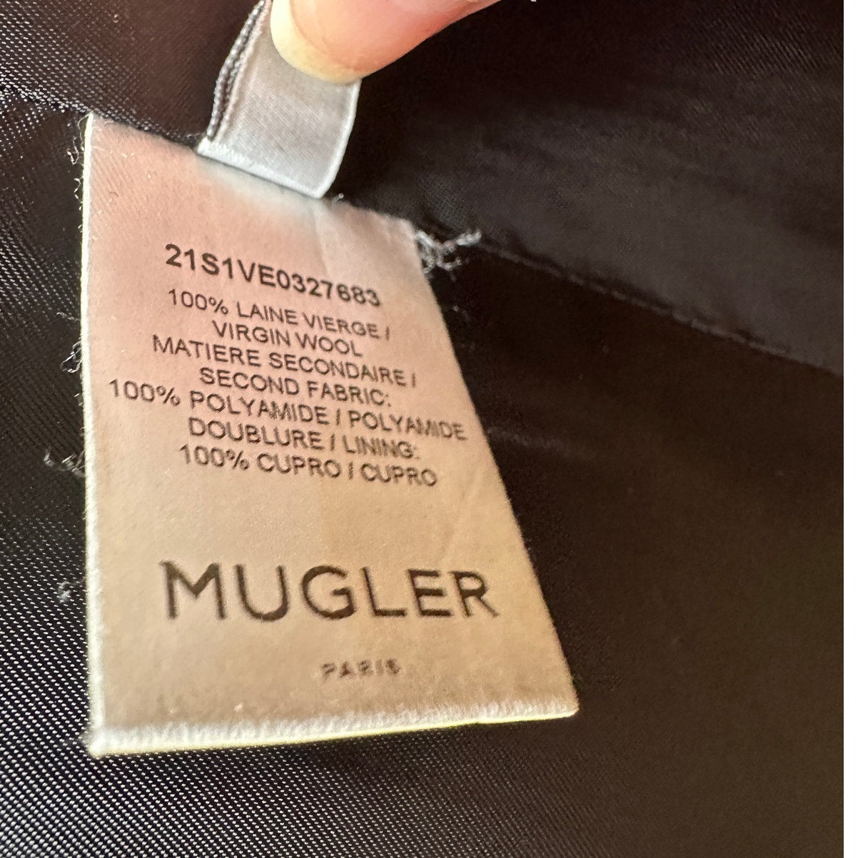 Mugler Black Corseted Blazer Sheer Mesh Sleeves Waist US 8