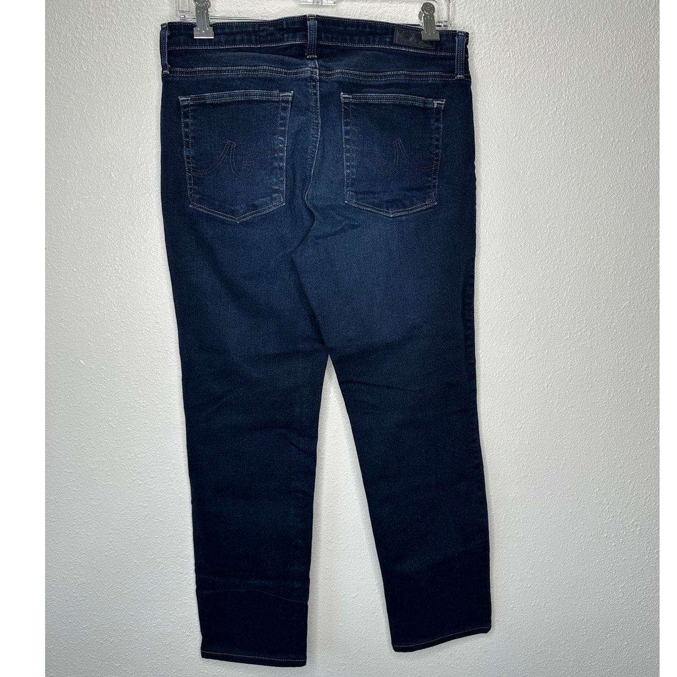 AG Dark Wash Whiskered Prima Ankle Cigarette Ankle Jeans 30