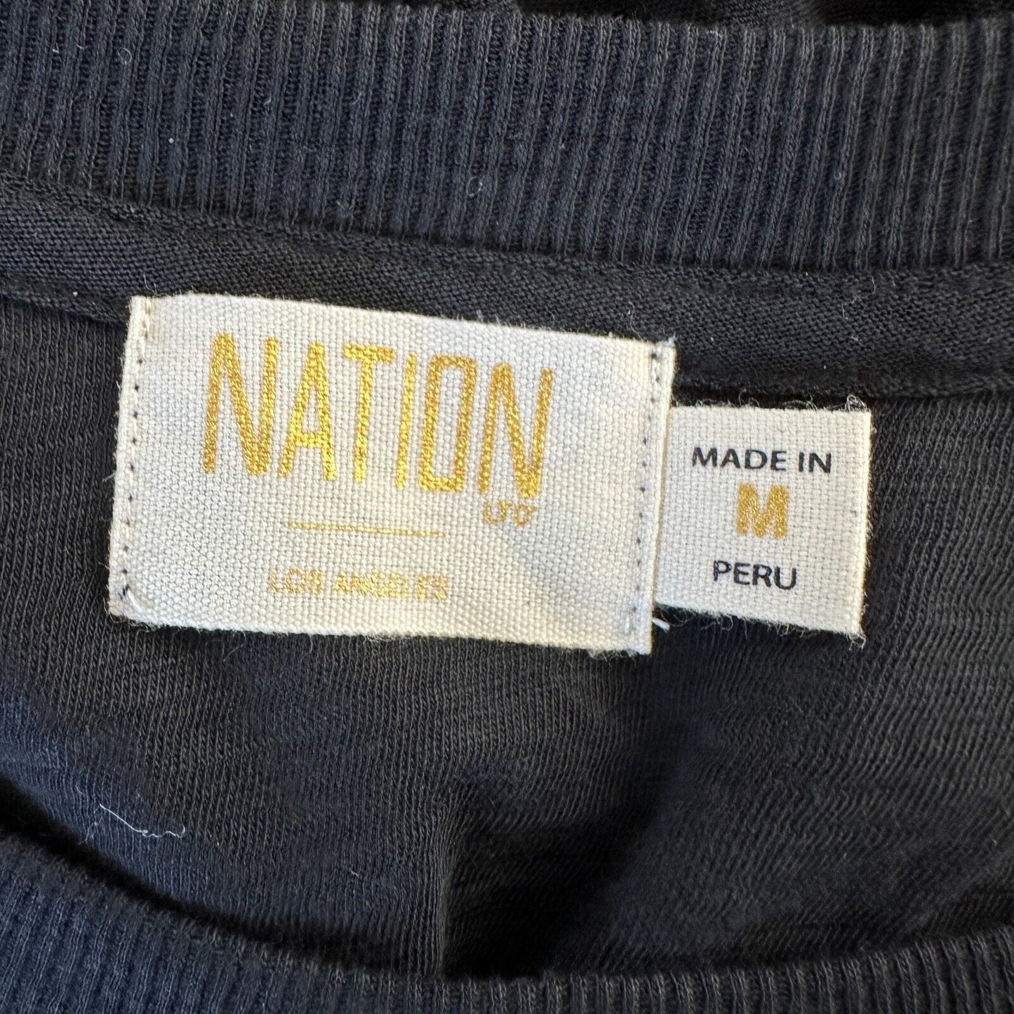 Nation LTD Black Balloon Puff Sleeve Smocked Wrist Round Neck Flowy Blouse M