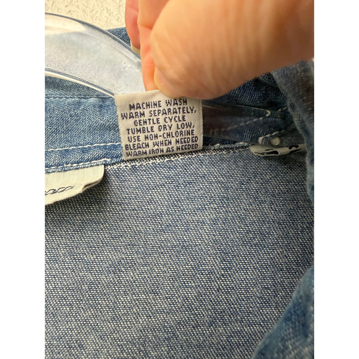 Cabin Creek Vintage Denim Embroidered Teddy Bear Shirt PL