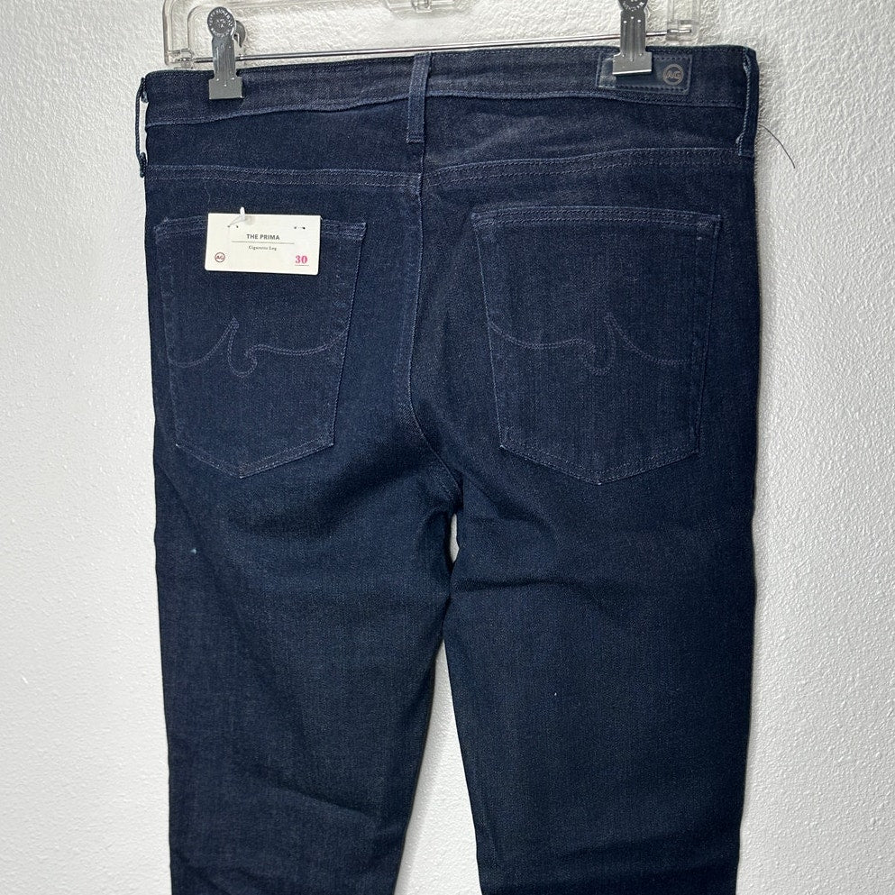 NWT AG Adriano Dark Wash Prima Cigarette Leg 5 Pocket Denim Jean 30R