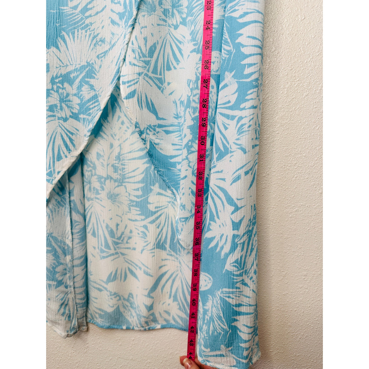 Sugarcloth SET Ivory Blue Floral Crop Top & Faux Wrap Skirt S