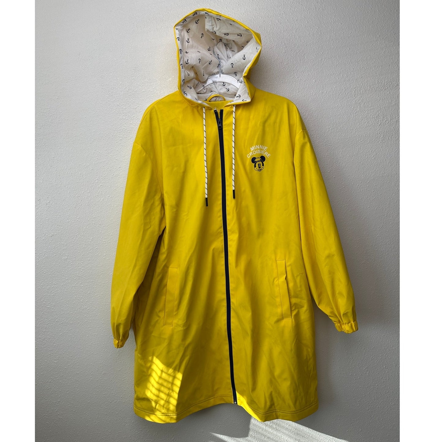 Disney Paris Minnie Mouse Yellow Rain Jacket Women XL