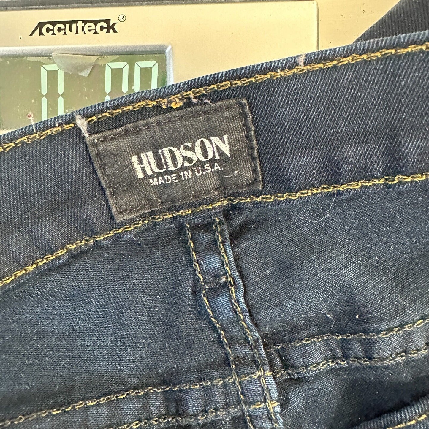 Hudson Dark Wash Angel Flare Low-Rise Slight Whiskering 5 Pocket Denim Jean 26