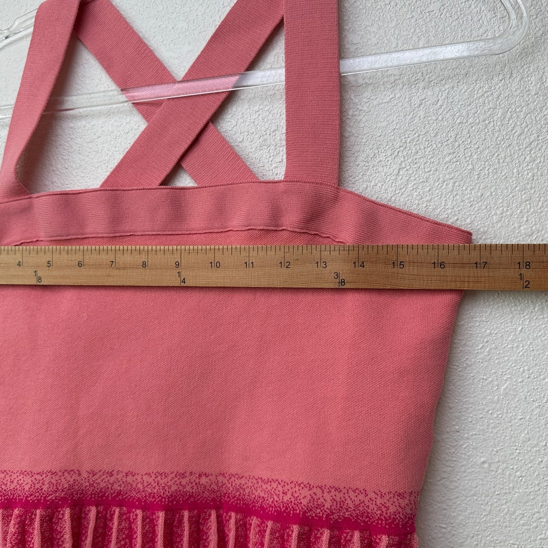 Derek Lam 10 Crosby Pink Ruffle Hem Sweater-Knit Crop Top Women’s L