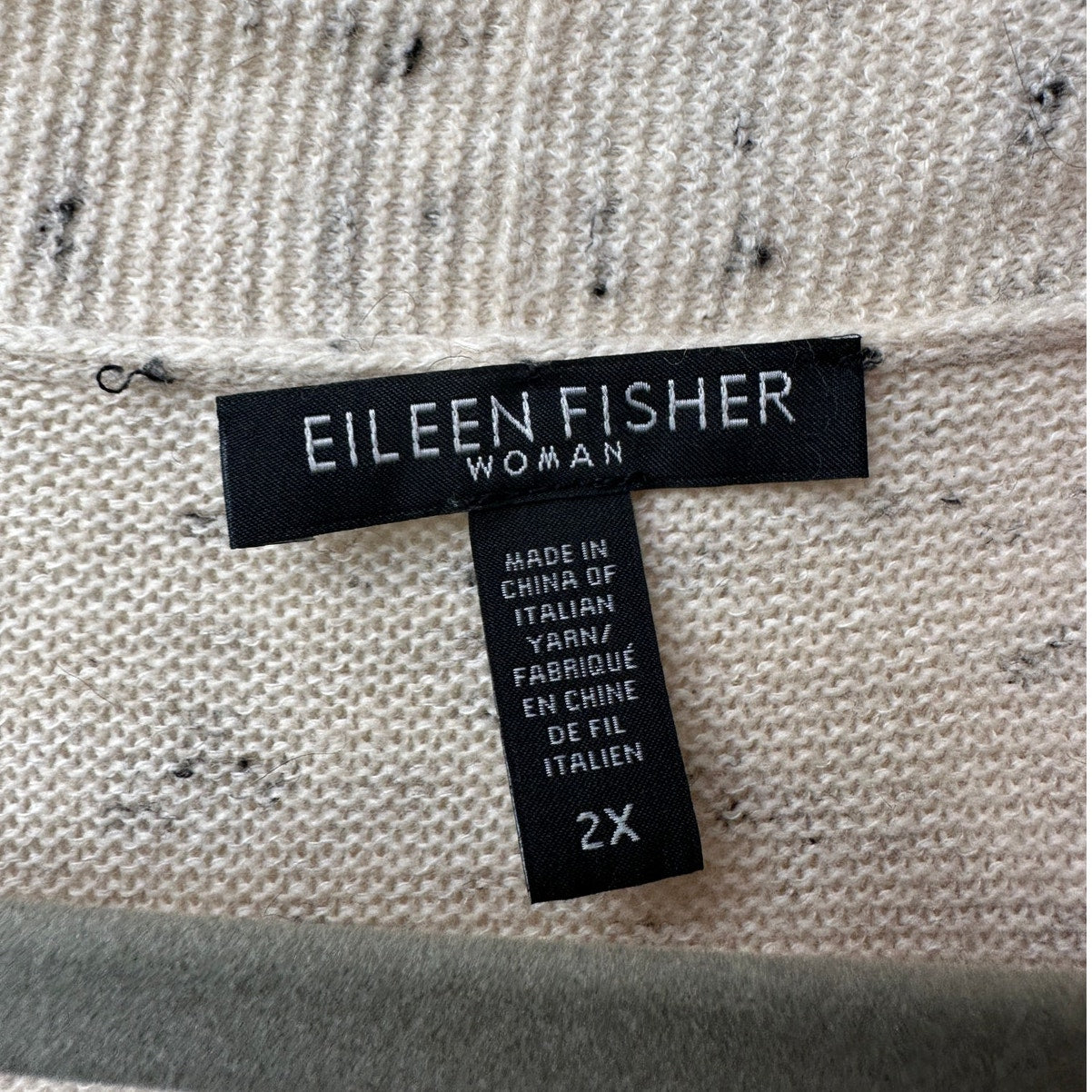 Eileen Fisher Speckled Cardigan Sweater 2X
