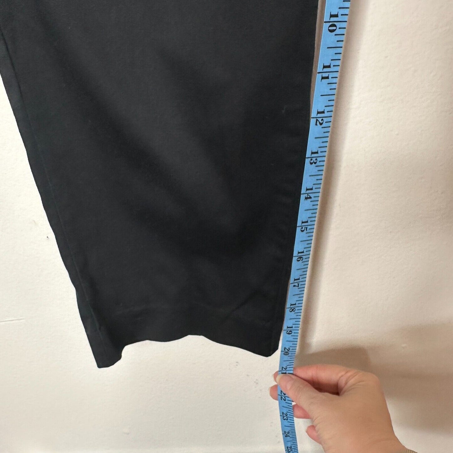 Loft Petit Cute Black Capri Trouser Pant Hook & Eye Close Front Slash Pockets 6P