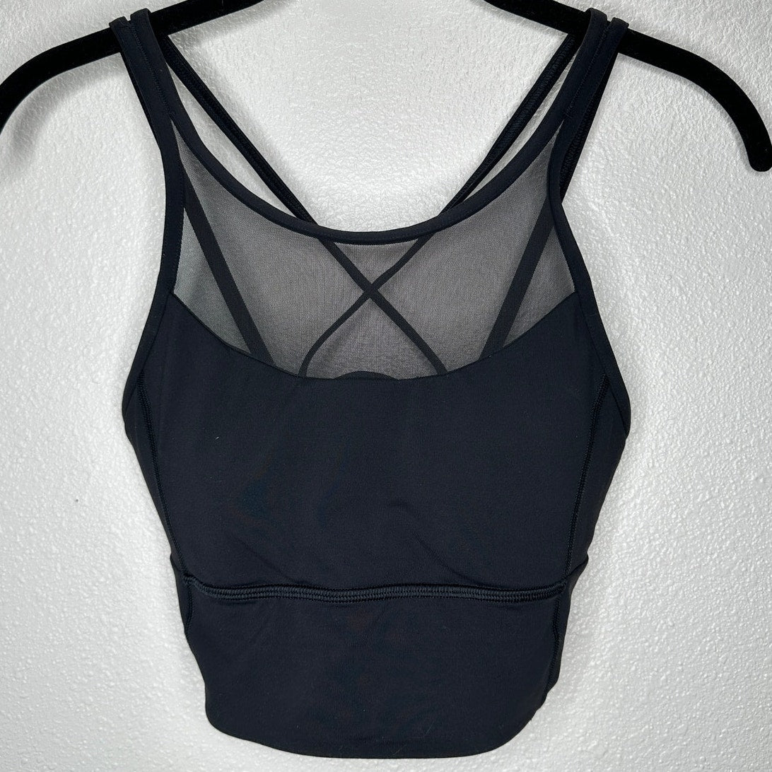 Lululemon Black Clip In High Round Mesh Neck