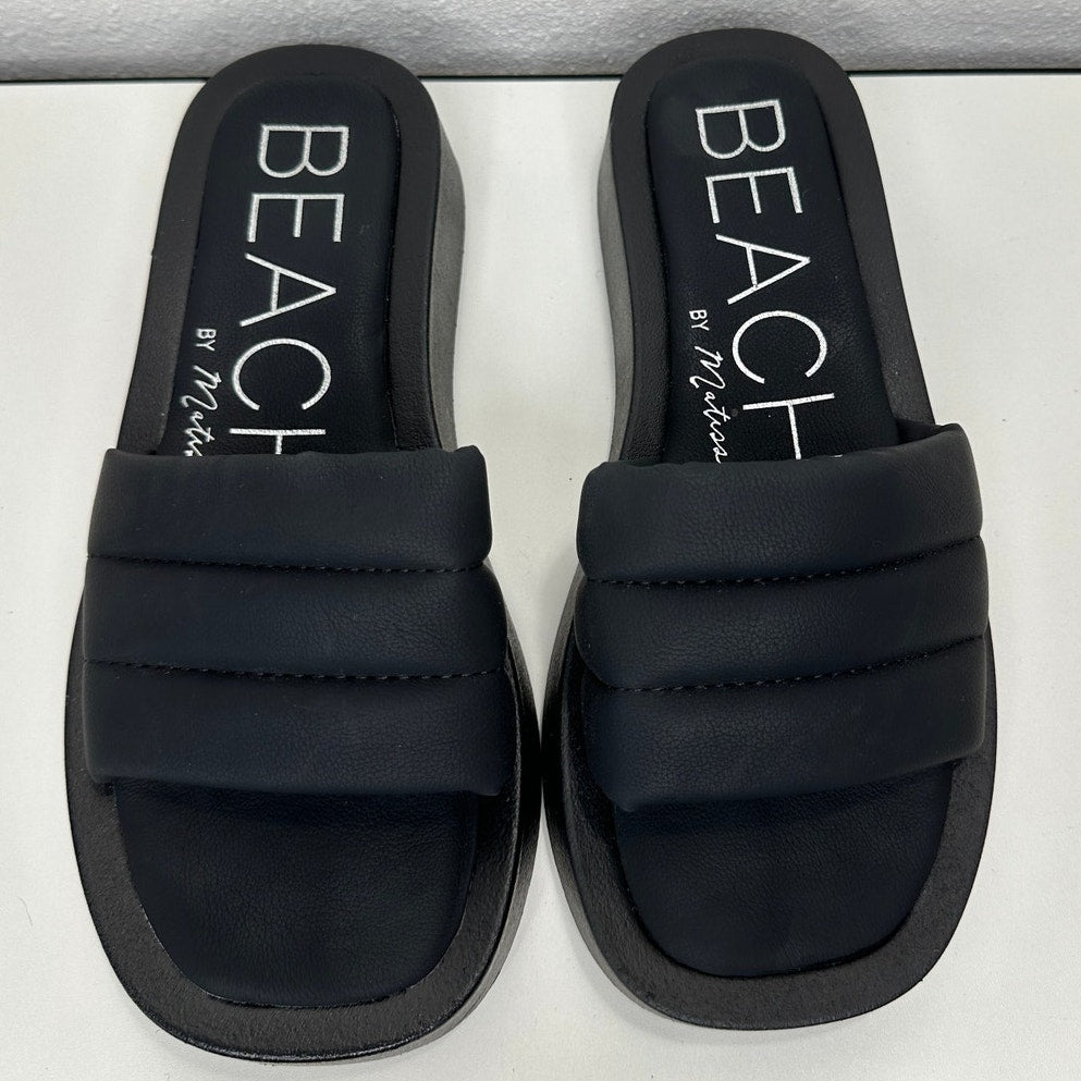Beach by Matisse Black Pax Slide Puffy Strap Sandal 8