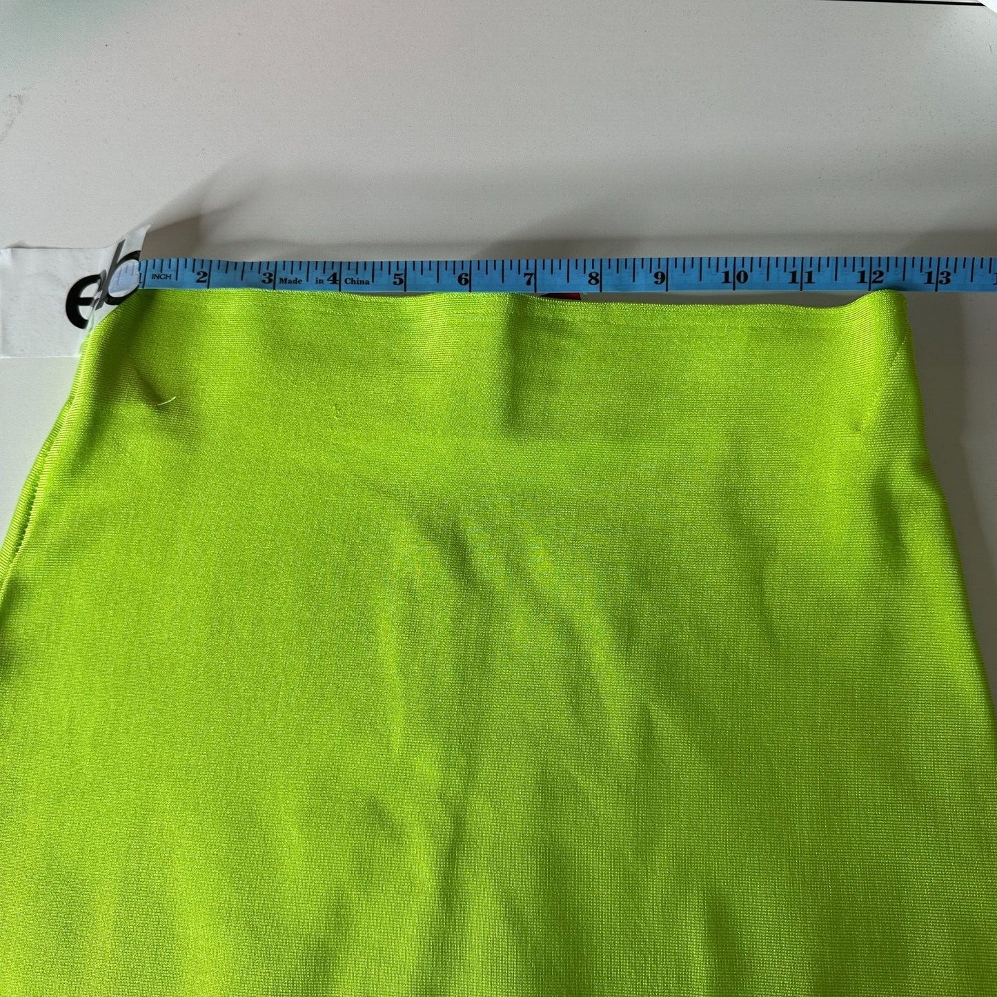 Wow Couture Fluorescent Lime Yellow Green Bandage High Waist Bodycon Mini M