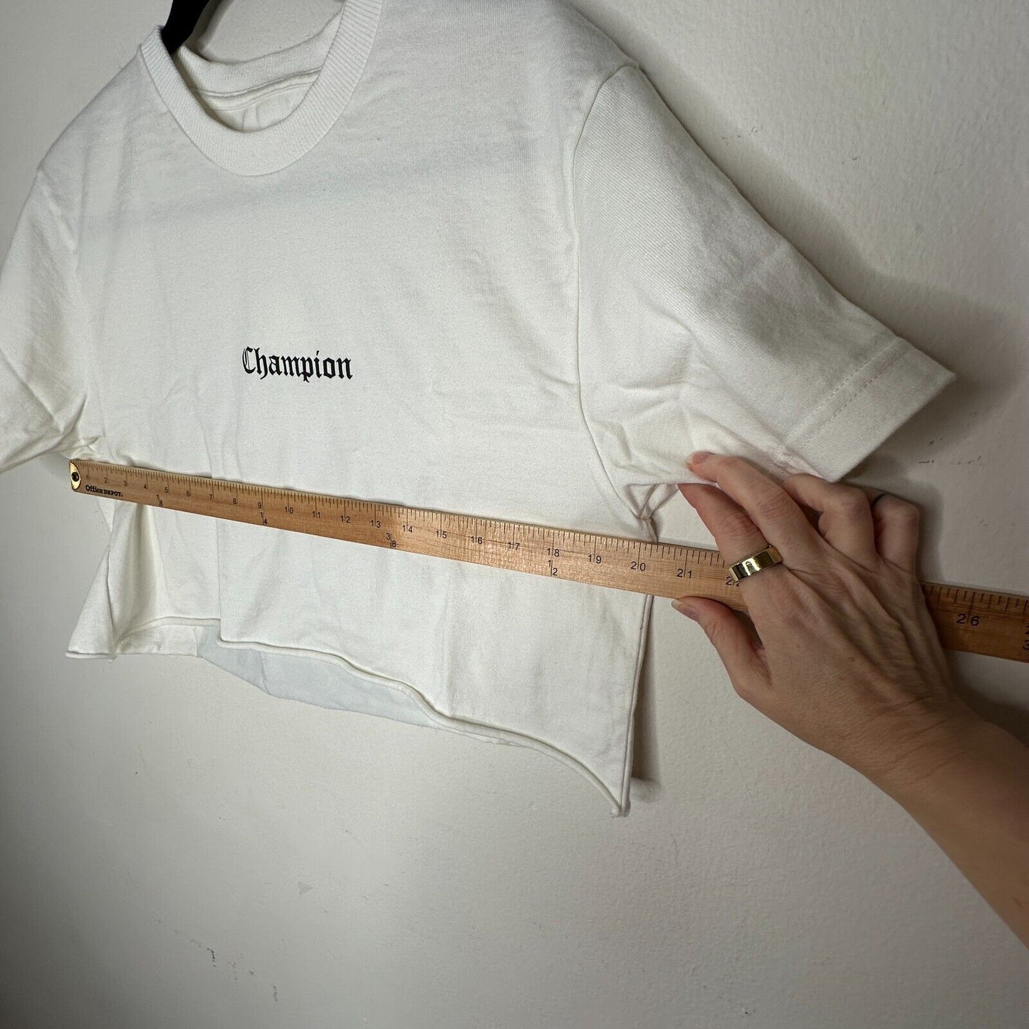 God Selection XXX Cream Champion Boxer Graphic cut crop top short sleeves L
