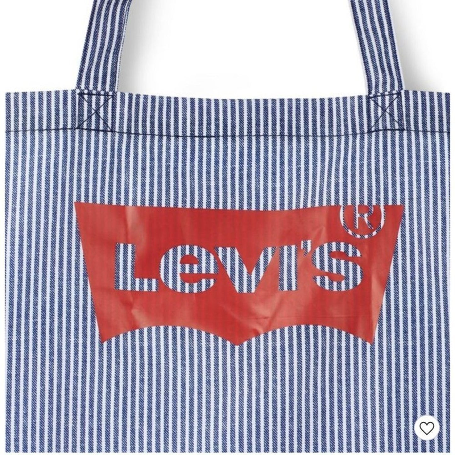 Levi's x Target Collab LARGE Reusable Blue White Striped Red Logo Tote Bag Purse