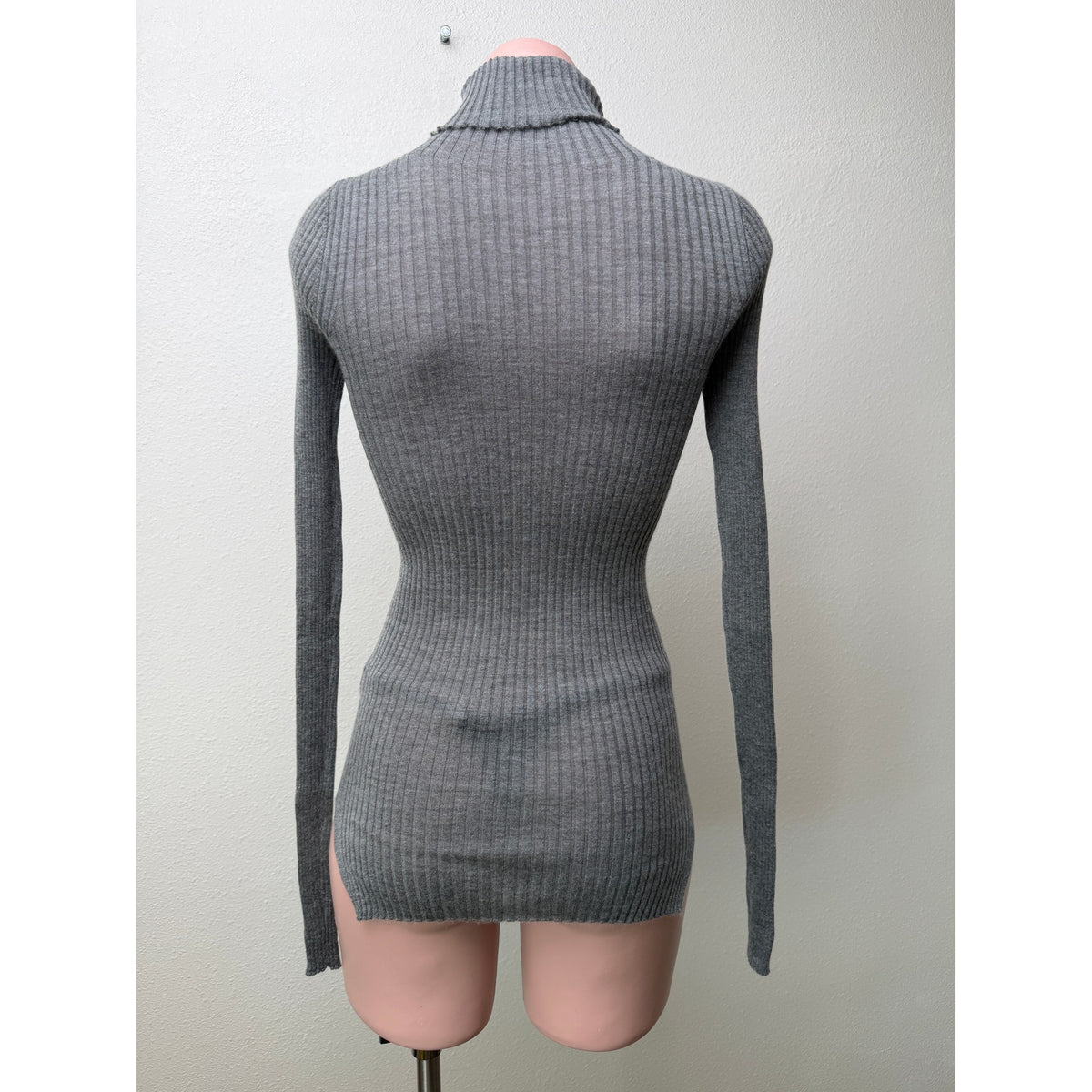 Quira Gray Cashmere Silk Turtleneck Tunic Women M
