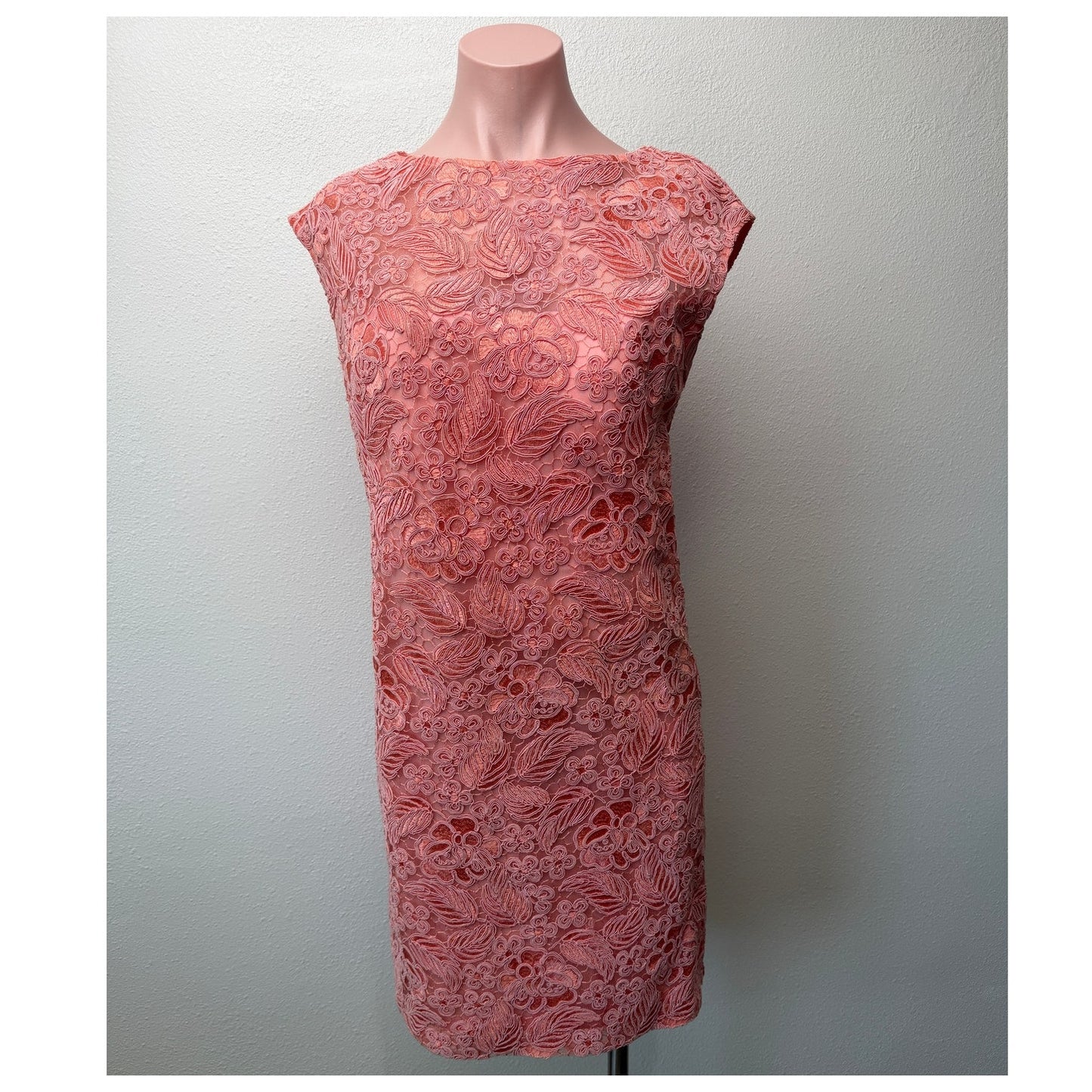 Sue Wong Nocturne Peach Embroidered Dress Women 16