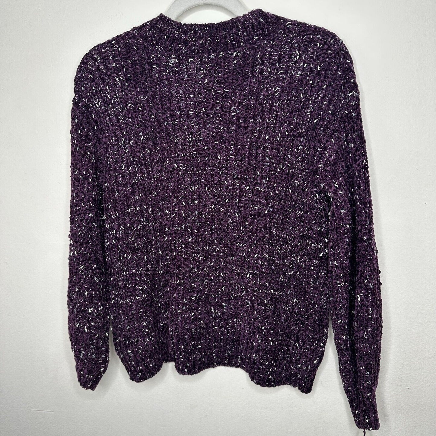 Calvin Klein Aubergine Soft Chenille Crewneck Pullover Long Sleeves Sweater XS