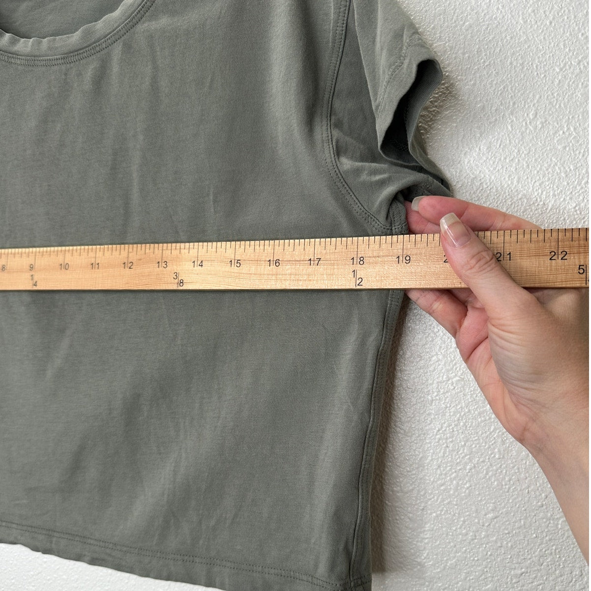 Lululemon Dusty Olive Green Round Neck Short Sleeve Crop Tee 6