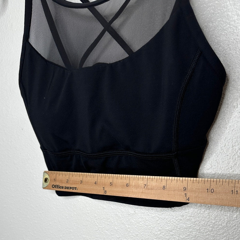 Lululemon Black Clip In High Round Mesh Neck