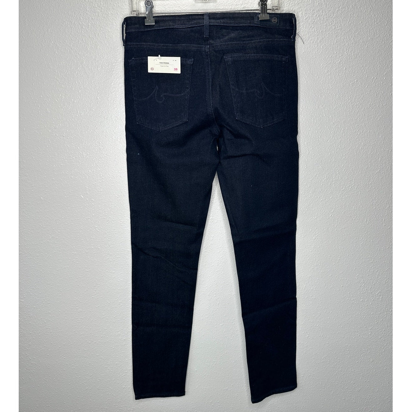 NWT AG Adriano Dark Wash Prima Cigarette Leg 5 Pocket Denim Jean 30R