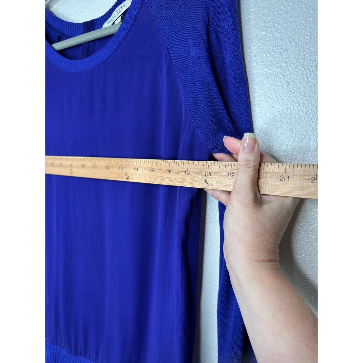 Bella Luxx Purple Mixed Media Raglan Long Sleeve Thin Sweater Top S