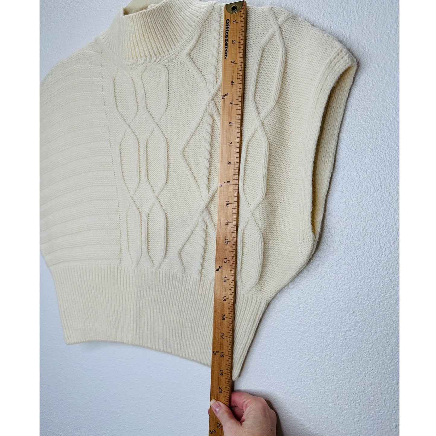 Emory Park Cream Mock Neck Geometric Knit Sweater Vest S