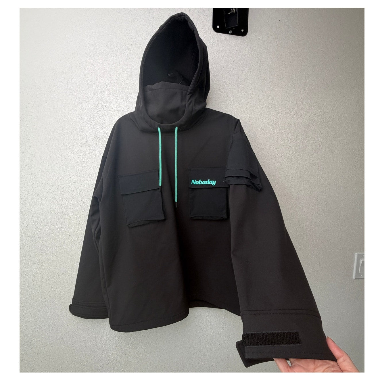 Nobaday Pullover Snowboard Hoodie Jacket Mens M Black 10K Softshell