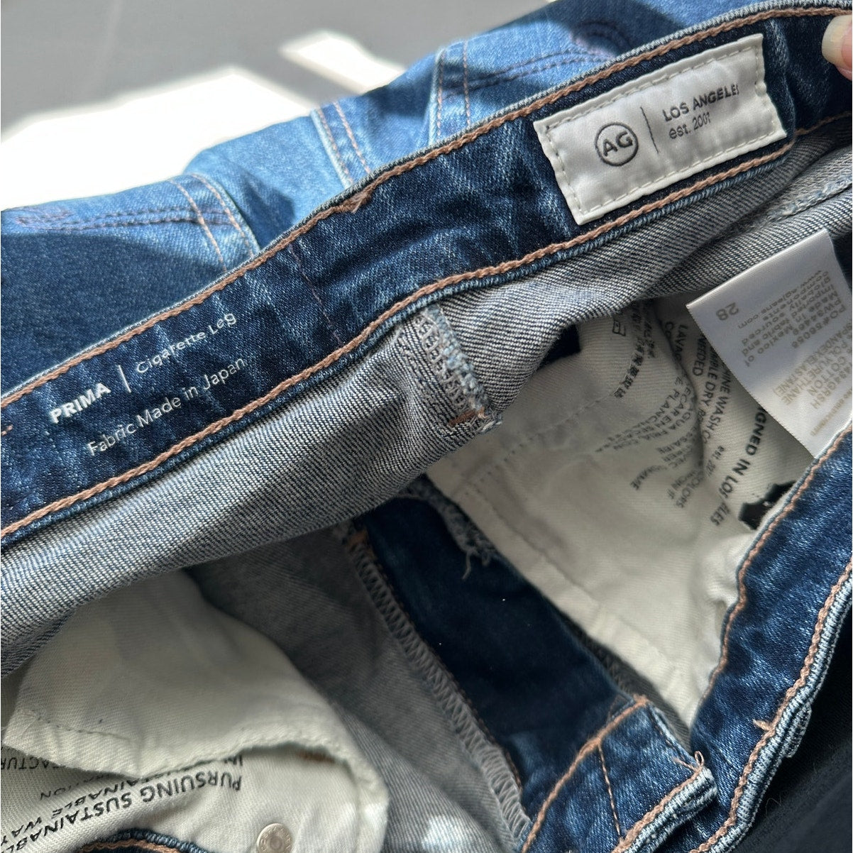AG Prima Cigarette Jeans Blue Women’s US 28 Fabric Made in Japan