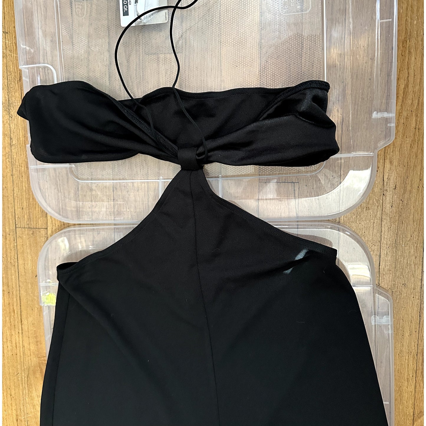 NWT Commense Hot Black Bandeau Top Open Sides Wide Leg Jumpsuit One-Piece XL
