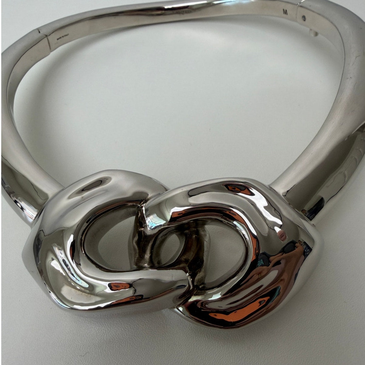 Alexander McQueen Silver Sculptural Choker Women M