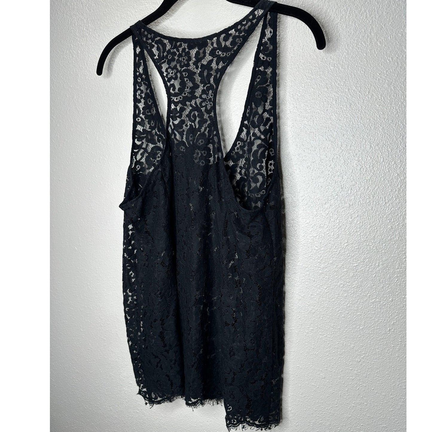 Joie Black Floral Lace Sleeveless Racerback Tank Top M