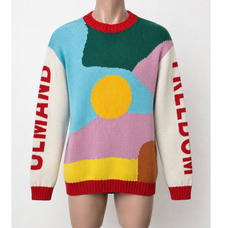 Walter Van Beirendonck Demand Freedom 100% Super Fine Wool Sweater L
