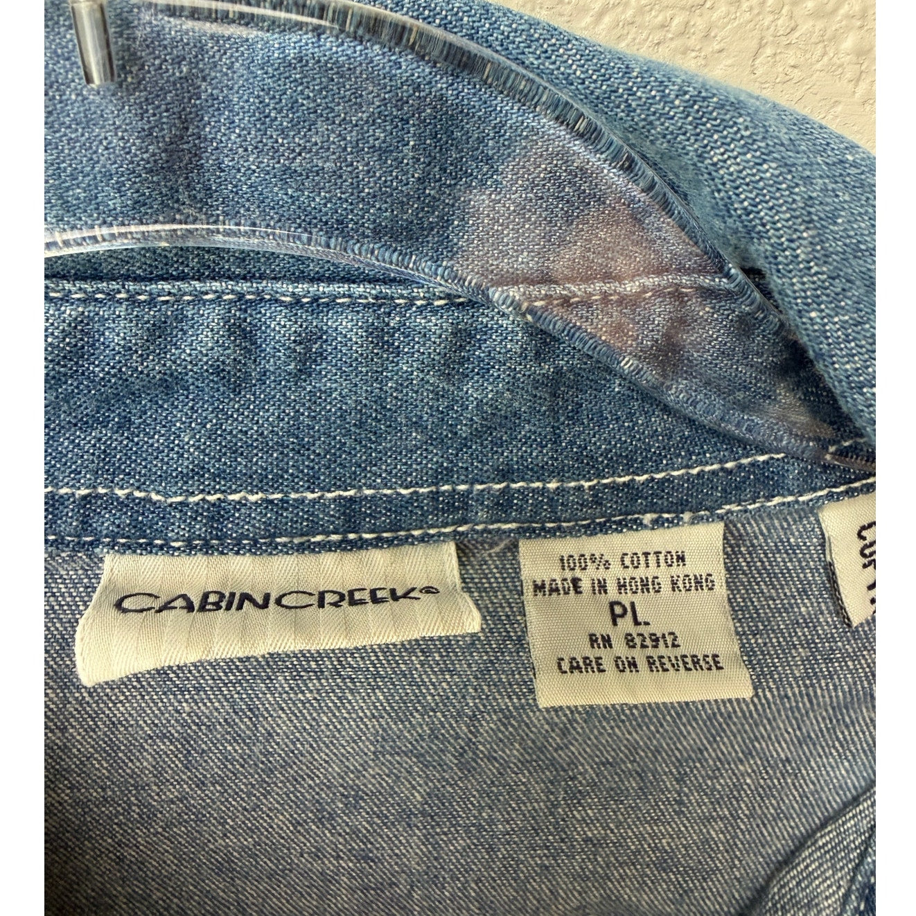 Vintage Cabin Creek Embroidered Denim Shirt Women Size PL