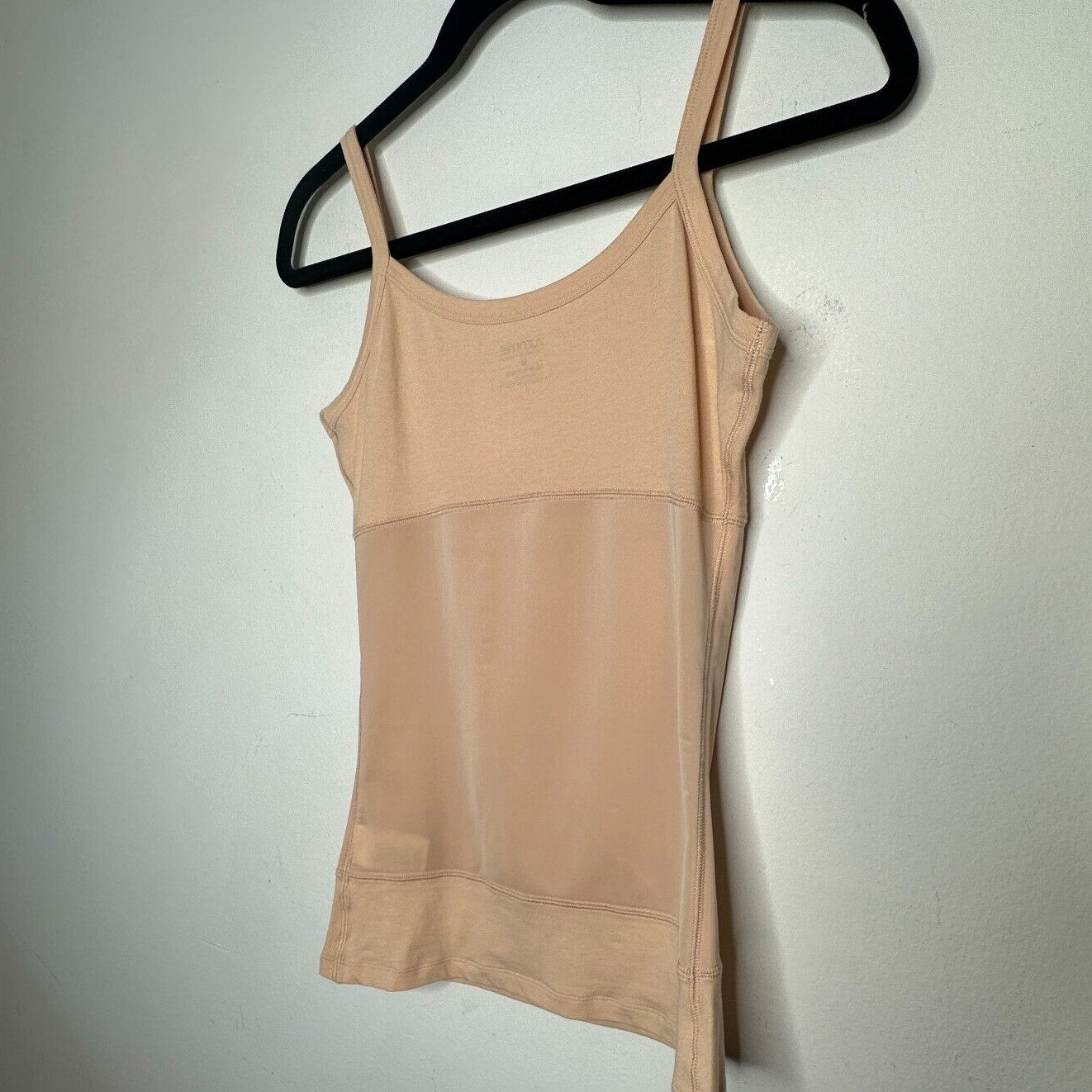 Yummie Tummie Boyfriend Tan Spaghetti Strap 3-Panel Shaping Tank Scoop Top Med