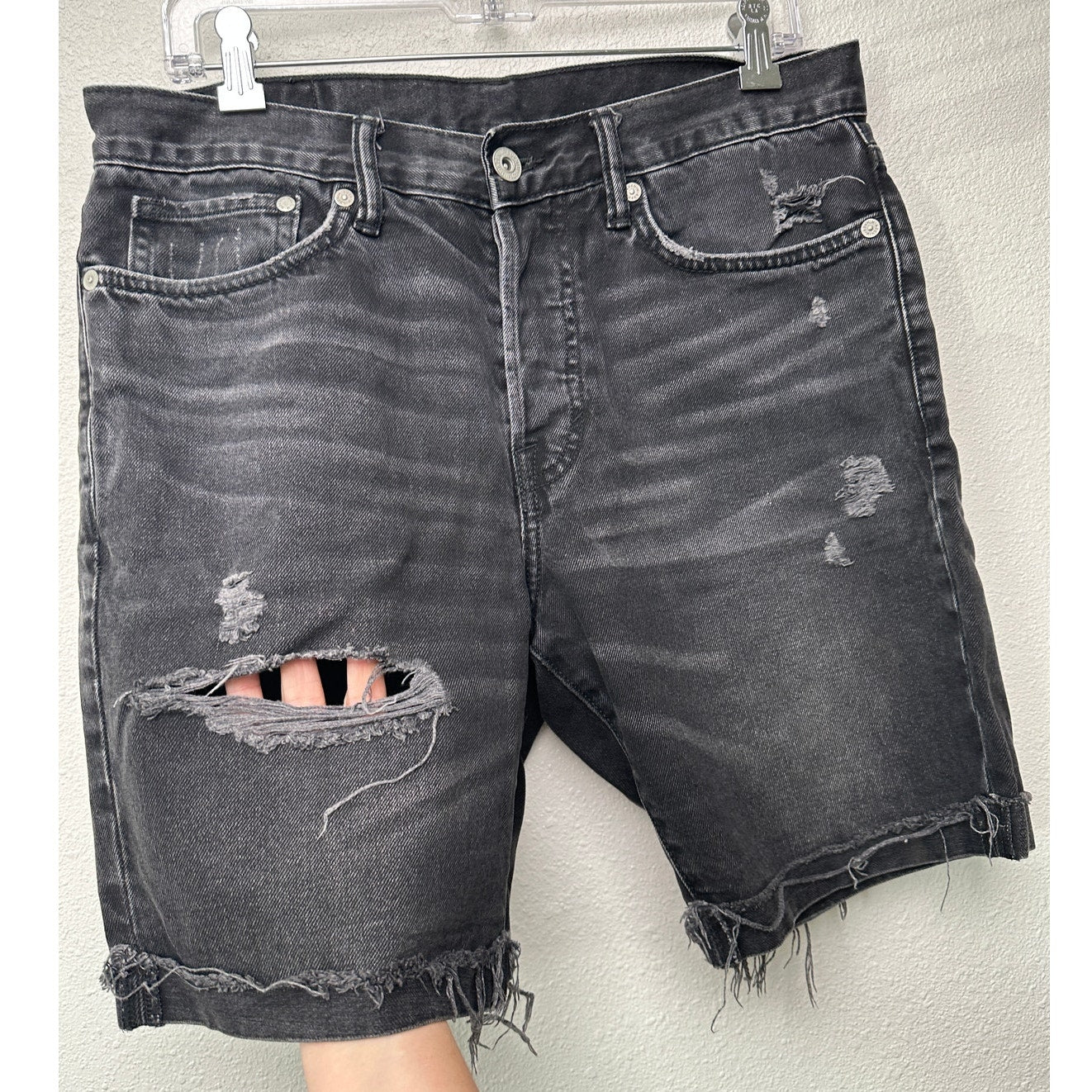&Denim  by  H&M  Black Gray Denim Shorts Size 30