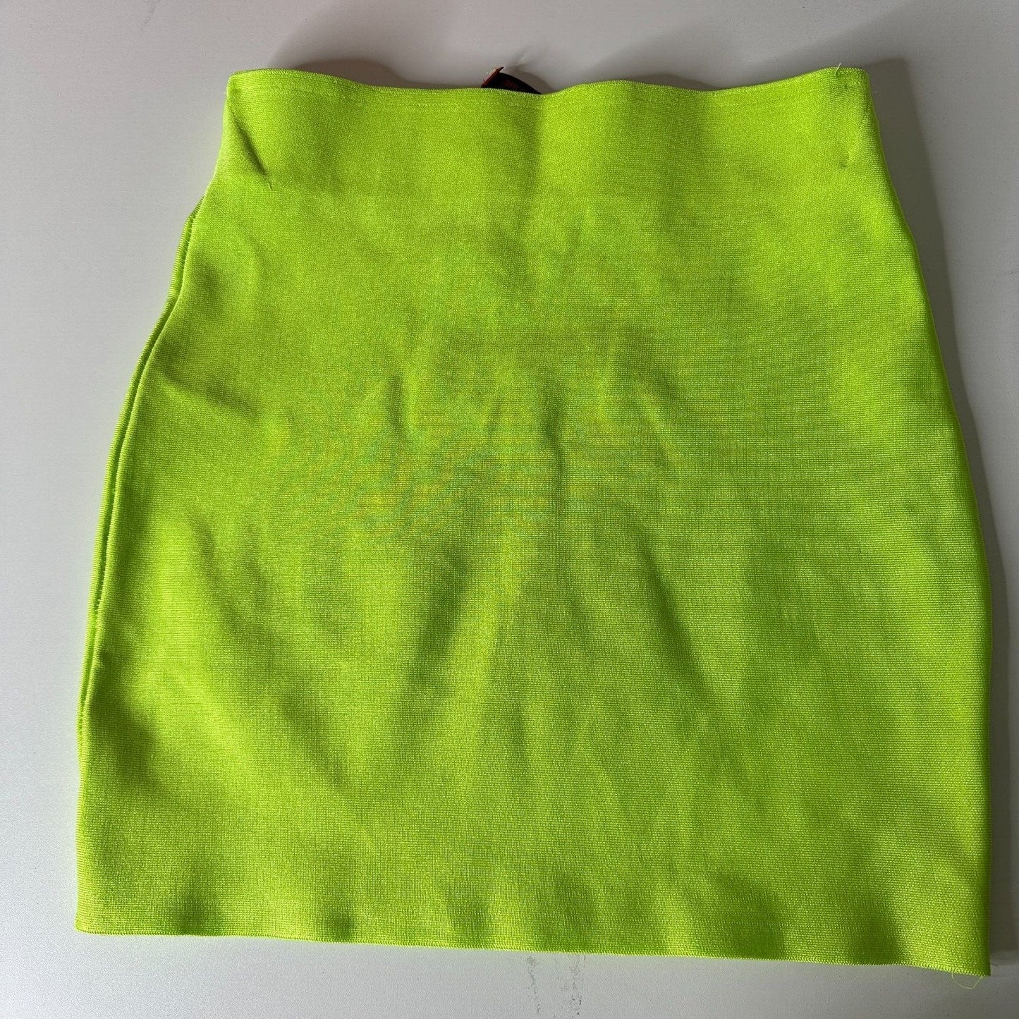 Wow Couture Fluorescent Lime Yellow Green Bandage High Waist Bodycon Mini M