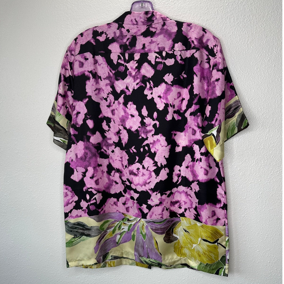 NWT Dries Van Noten Camp Shirt Floral Print Short Sleeve 100% Silk 40 / M