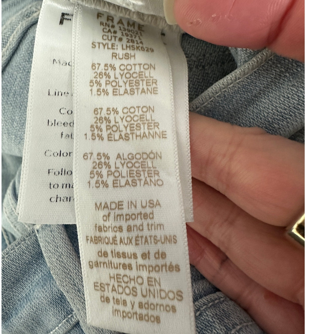 Frame Light Blue Wash Distressed Le High Skinny in Rush Jeans 28