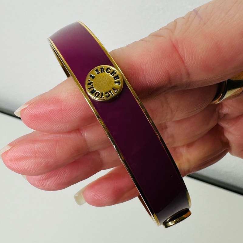 Victoria's Secret Purple & Gold Bangle Monogram Bracelet