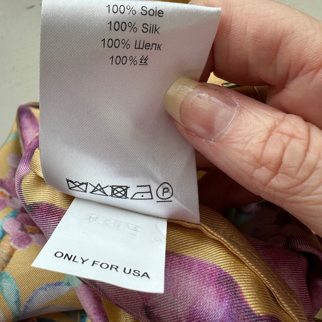 La DoubleJ Yellow Multi-Color Printed Silk Pull-on Palazzo Pant XL