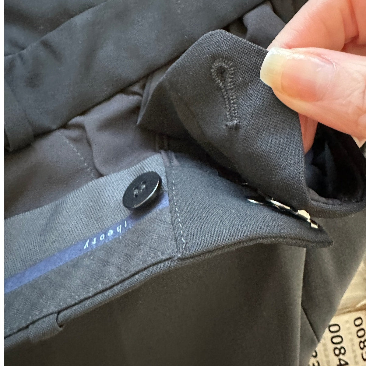 Theory Black Max 2 Edition Zip Front Slit Pockets Center Crease Pants 6