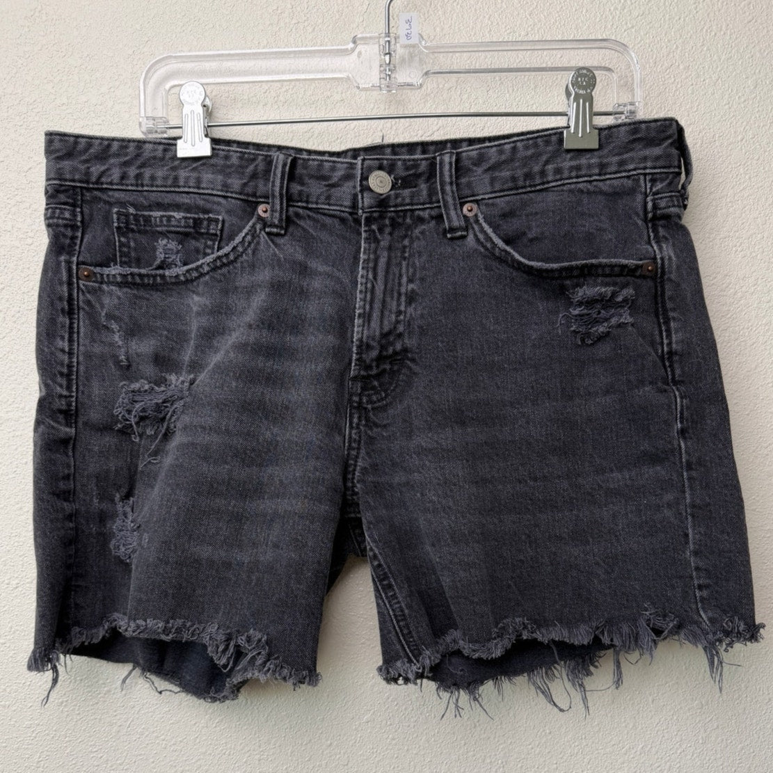 Lucky Brand Black Boy Mid Rise Denim Shorts Womens US 8