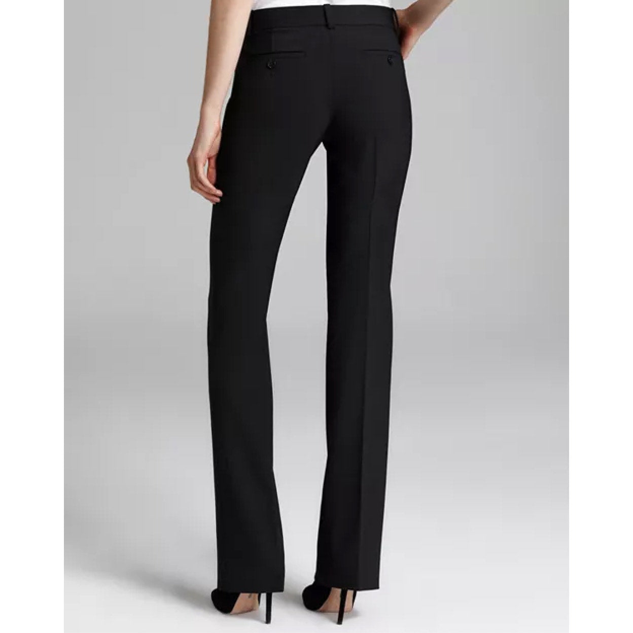 Theory Black Max 2 Edition Zip Front Slit Pockets Center Crease Pants 6