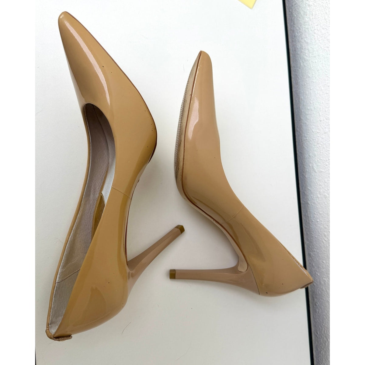 Michael Kors Alina Flex Faux Patent Pumps Tan Womens 8M