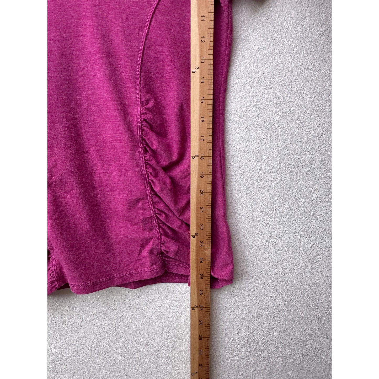 Z by Zella Pink Ruched V Neck Short Sleeve Tee Women US L