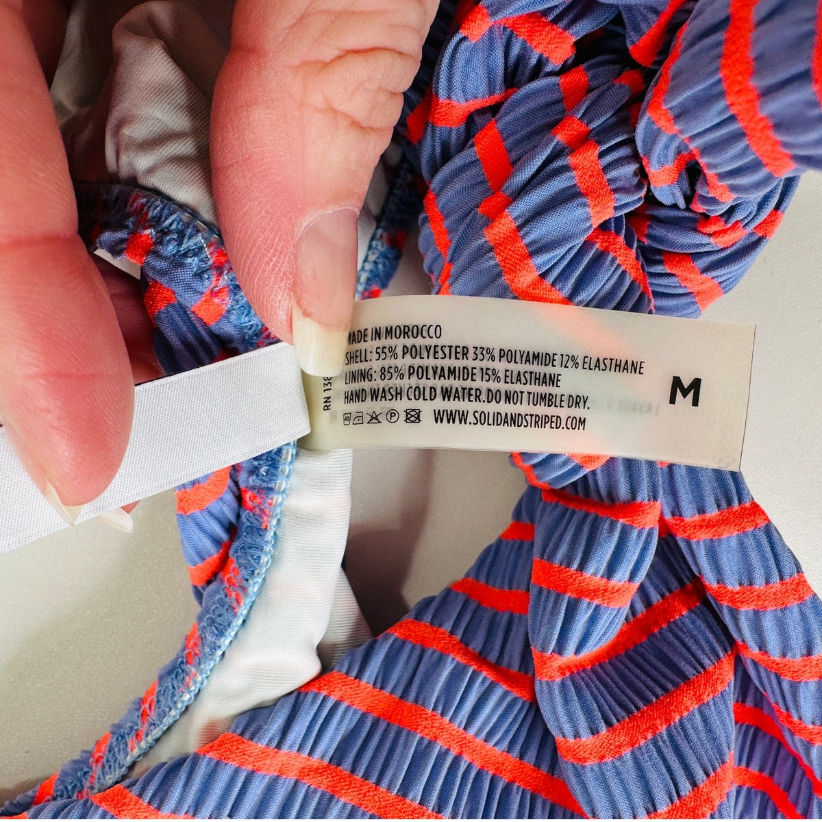 Solid & Striped Lilac & Orange Striped Front Tie Bikini 2 Piece Bathing Suit M