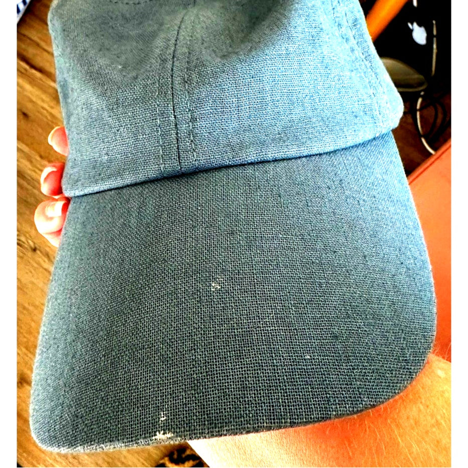 Wyeth Spencer in Muted Blue Green Linen Adjustable Baseball Dad Hat Cap