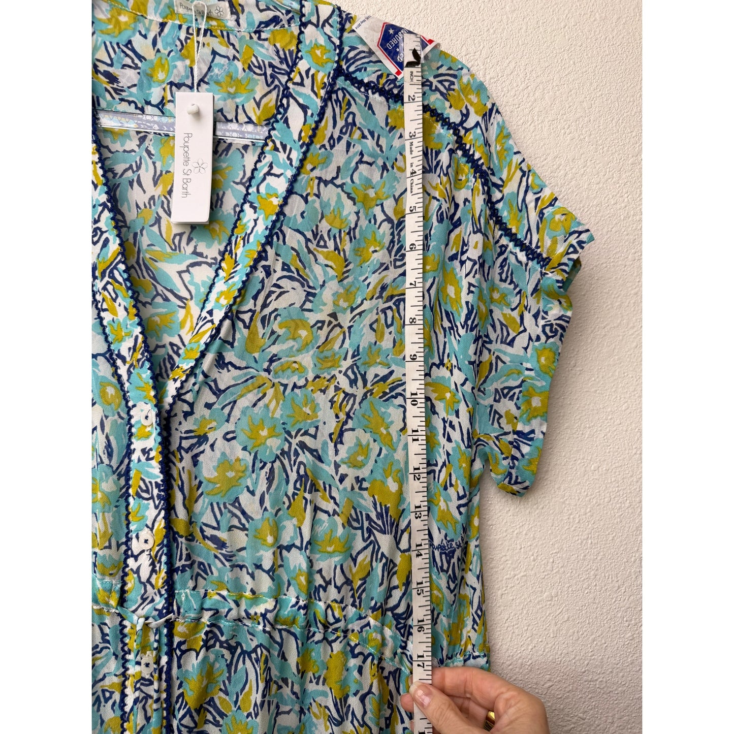 NWT Poupette St Barth Blue Floral Maxi Dress XS