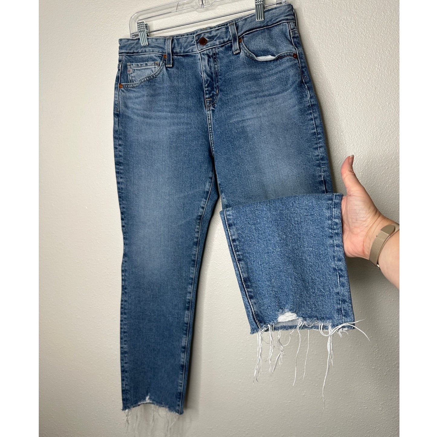 Adriano Goldschmied Ex-Boyfriend Slouchy Slim Raw Hem Medium Wash Jeans