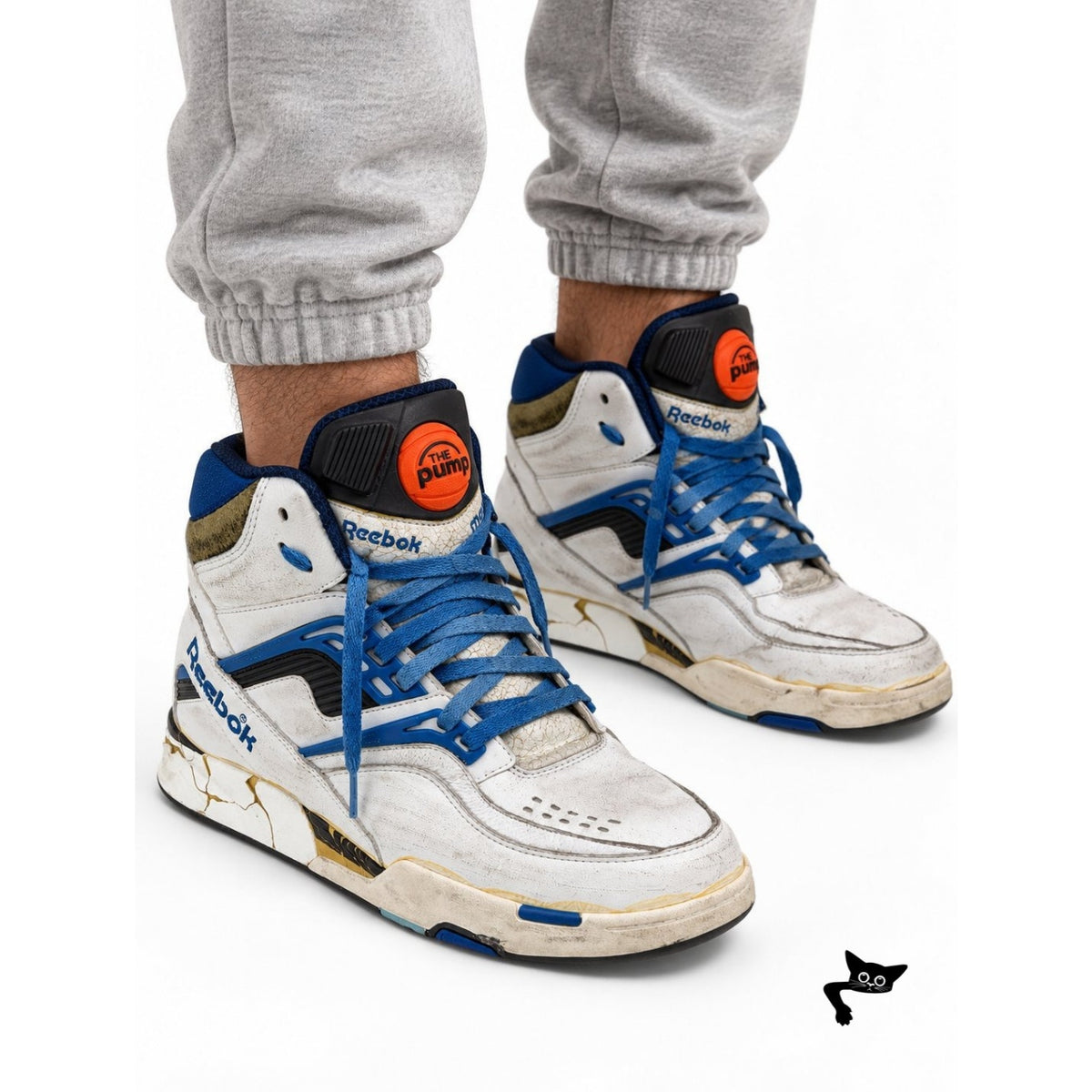 Margiela x Reebok White Blue Pump Sneakers Men's US 10